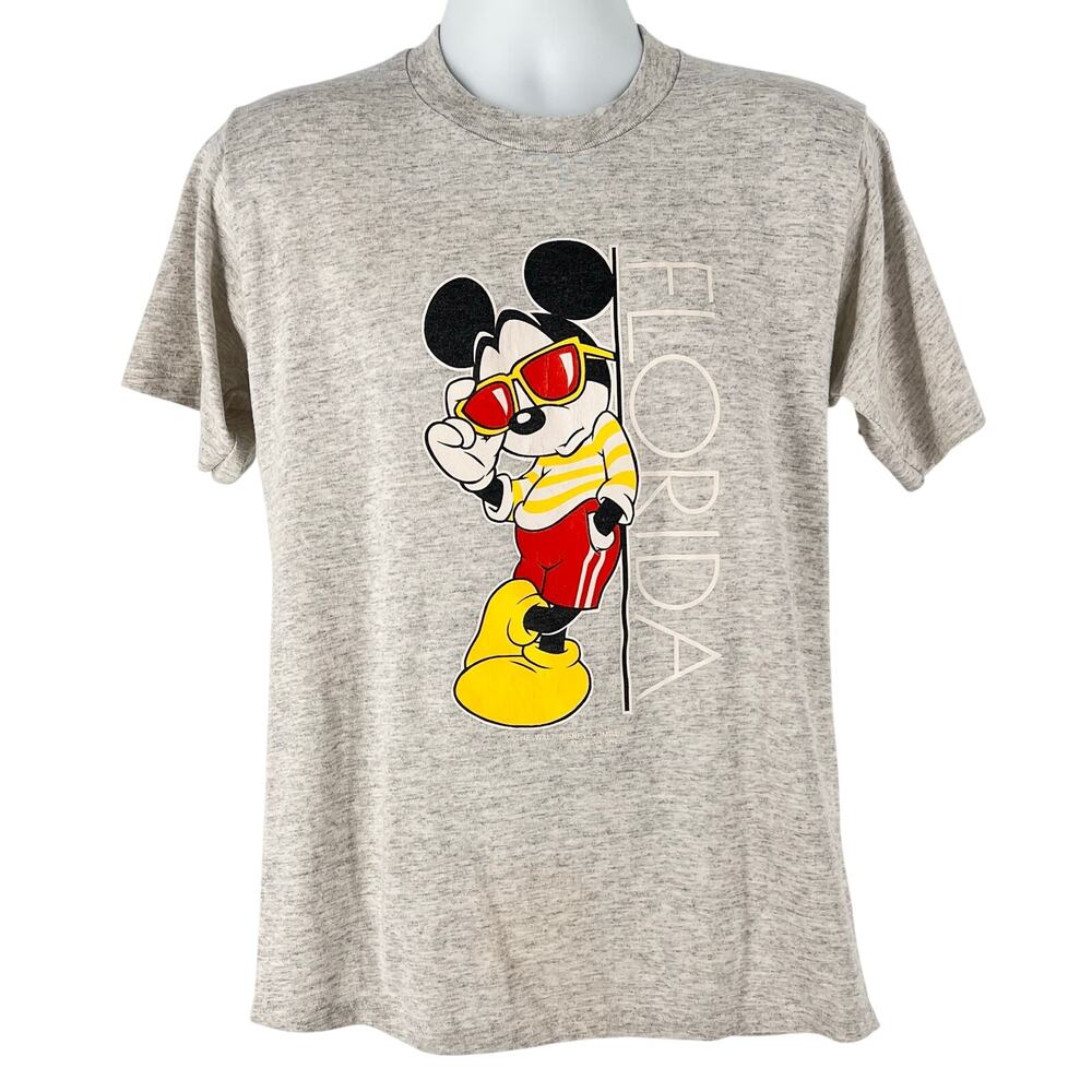 Vintage Disney 80s Mickey Mouse Tshirt Florida 1980s Velva Sheen Large